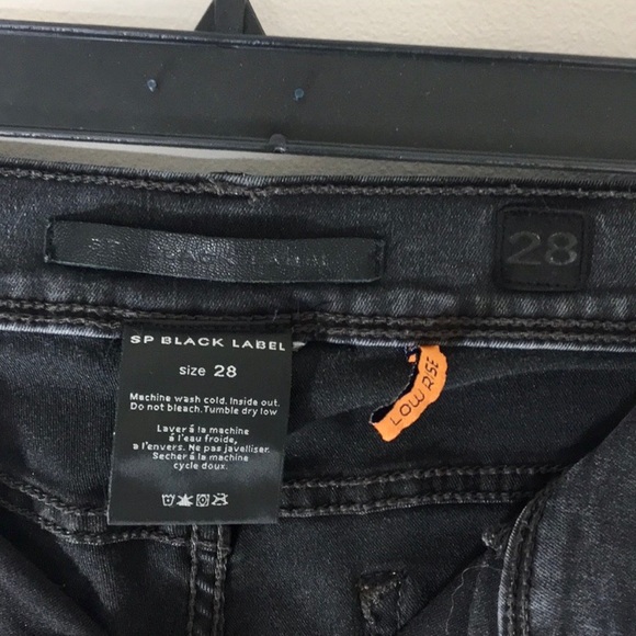 SP Black label slit knee black skinny jeans - Picture 4 of 5